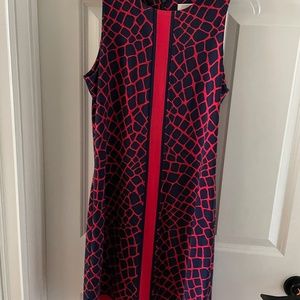 Red and navy dress